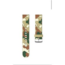 Markacase Tüm Akıllı Saatler ile Uyumlu 22MM Için Kamuflaj Silikon Saat Kordonu