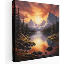 Popcas Dünyanın En Güzel Manzaraları: Huzurlu Dağ Gölü Kanvas Tablo - Dünyanın En Güzel Manzaraları Kanvas Duvar Sanatı