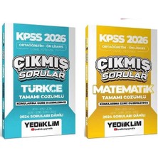 Yediiklim 2026 Kpss Lise Ortaöğretim Ön Lisans Türkçe + Matematik Çıkmış Sorular Konularına Göre 2 Li Set
