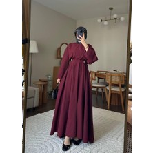 Miray Toka Detaylı Poplin Piliseli Uzun Elbise