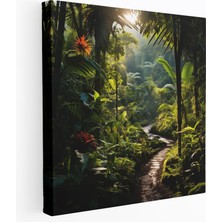 Popcas Tropik Yağmur Ormanı Kanvas Tablo - Tropik Bol Yeşillikli Ağaçlar Kanvas Tablo Kanvas Duvar Sanatı