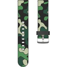 Markacase Tüm Akıllı Saatler ile Uyumlu 22MM Için Kamuflaj Silikon Saat Kordonu