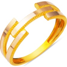 Tekli Kaburga Ajda Altın Yüzük 14 Ayar