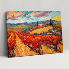 Popcas Vincent Van Gogh Kırmızı Bağ Kanvas Tablo - Ev Dekorasyonu Vincent Van Gogh