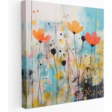 Popcas Vahşi Çiçek Kanvas Tablo - Soyut Şekiller ile Duvar Süslemesi