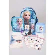 Dekomus Lisanslı Elsa Frozen Tek Bölmeli Küçük Boy 32 cm Anaokul ve Beslenme Çantası,matara,beslenme Kabı Ile Full Okul/kırtasiye Seti