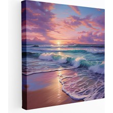 Popcas Zen Plaj Günbatımı Duvar Dekorasyonu - Zen Ev Dekorasyonu Kanvas Tablo Sakinleştirici
