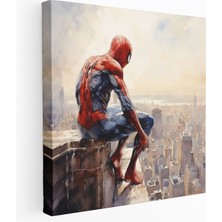 Popcas Spiderman Duvar Sanatı - Suluboya Tablo Kanvas Baskı - Ev Dekorasyonu Duvar Sanatı