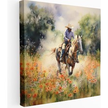 Popcas Vahşi Çiçek Kowboy Kanvas Tablo