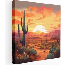Popcas Çöl Günbatımı Serenadı Kanvas Tablo
