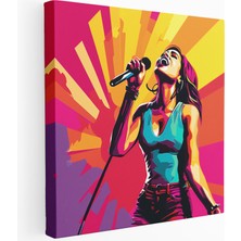 Popcas Karizmatik Rock Şarkıcısı Pop Sanat Kanvas Tablo