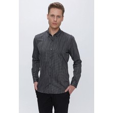 Gk 661 Slim Fit Siyah Klasik Gömlek