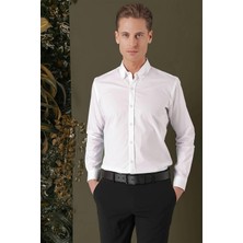 Efor Erkek GK 706 Slim Fit Beyaz Klasik Gömlek
