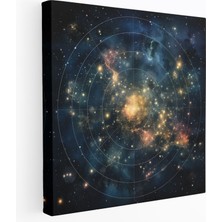 Popcas Yıldız Haritası Duvar Sanatı - Ev Dekorasyonu Galaksiler Yıldız Haritası