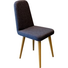 Rabi Mobilya Miora Mini Sandalye Karina Meşe Lacivert 2'li Set