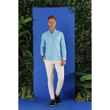 Gk 685 Slim Fit Turkuaz Klasik Gömlek