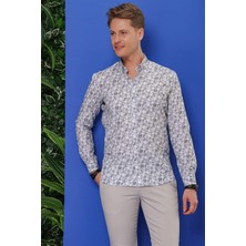 Efor Erkek G 1542 Slim Fit Gri Klasik Gömlek