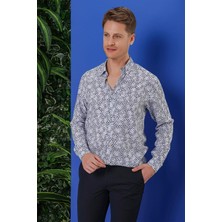 G 1539 Slim Fit Beyaz Klasik Gömlek