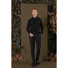 Gk 691 Slim Fit Siyah Klasik Gömlek