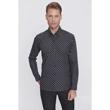 G 1517 Slim Fit Siyah Spor Gömlek
