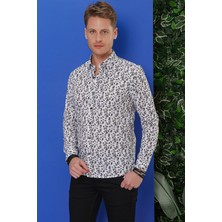 Efor Erkek G 1546 Slim Fit Beyaz Klasik Gömlek
