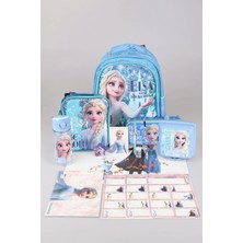 Dekomus Lisanslı Elsa Frozen Okul,kalem ve Beslenme Çantası,matara,beslenme Kabı Ile Full Okul/kırtasiye Seti