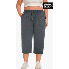 Superlife Kadın Büyük Beden Regular Fit Düz Desenli Şort SPR25BSRK91 Çift Cepli Rahat Kesim