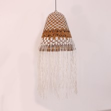 Mylamp Medusa Doğal Abaka ve Makrome  50X115 cm  Avize