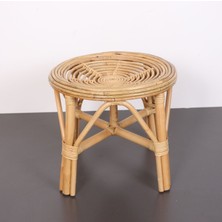 Mylamp Yumru Doğal Kubu Rattan 40X35SEHPA & Tabure
