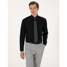 Pierre Cardin Erkek Siyah Slim Fit Uzun Kollu Basic Gömlek 50316734-VR046