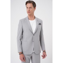 Efor Erkek Comfort Fit Mono Yaka Torba Cep Esnek Pamuklu Gri Ceket C 708