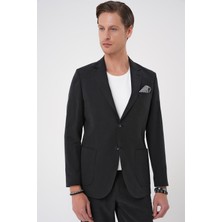 Efor Erkek Slim Fit Torba Cep Spandex Karışımlı Casual Siyah Ceket C 714