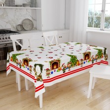 Hzr Yılbaşı Desenli Masa Örtüsü Noel Masa Örtüsü 160X220CM
