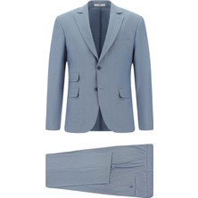 Kiğılı 7 Drop Super Slim Fit Eksra Dar Kesim Çizgili Takım Elbise