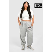 Kadın Büyük Beden Paça Lastikli Buyuk Brooklyn  Baskılı Ince Eşofman Altı  SPR24BEAK49