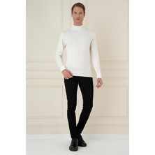 Tr 876 Slim Fit Ekru Klasik Triko