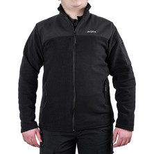 Outdoor Polar Ceket Siyah - Sıcak Tutan Polar - Softshell Omuz - Fermuarlı Cep