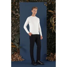 Tr 858 Slim Fit Ekru Klasik Triko