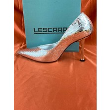 Lescarpe LES012 Gümüş Kadın Topuklu Ayakkabı Stiletto