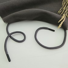 Kaf Kumaş Siyah Uçlamalı Koyu Gri Renk 1 Adet Sweatshirt-Eşofman İpi / Ayakkabı Bağcığı / Kordon İp 100 cm