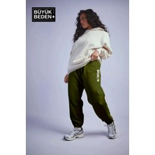 Kadın Büyük Beden Paça Lastikli Brooklyn Baskılı Ince Eşofman Altı SPR25EAK53