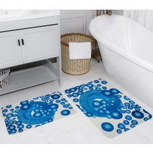 Eliana Home Dijital Baskı  Modern Banyo Halısı Ikili Banyo Paspası  LNA5251 100X60+60X50 cm