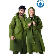 Eleven Markets Kadın Erkek Yağmurluk Kapüşonlu Çıtçıtlı Eva Koyu Yeşil Asker Yeşili Yağmurluk BYMMRC881R1