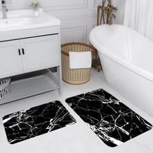 Eliana Home Dijital Baskı  Modern Banyo Halısı Ikili Banyo Paspası  LNA5100 100X60+60X50 cm