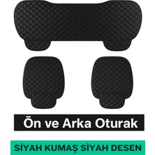 Toyota Yaris Sedan 2020 ve Sonrası Uyumlu 3 Parça Kapitone Oturak Araba Koltuk Kumaş Siyah - Kaymaz | Trobus