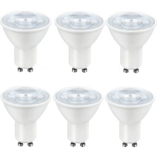 ZMR-121/B.30 6’lı 7W GU10 LED Çanak Ampul Seti 3000K Günışığı Mercekli 540lm Yüksek Verimli Aydınlatma