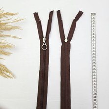 Yuvarlak Halka Fermuar | Mont-Çanta Fermuarı Uzunluk: 47 cm Kahverengi