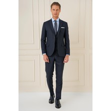 Efor Slim Fit Çift Yıtmaç Lacivert Klasik Yelekli Takım Elbise TK 896