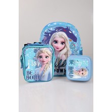 Tek Bölmeli Küçük Boy 32 cm Anaokul Çantası,beslenme Çantası ve 2 Katlı Beslenme Kabı Seti