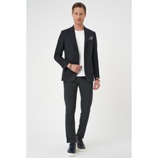 Efor Erkek Comfort Fit Torba Cep Pötikare Gofre Kumaş Esnek Casual Lacivert Ceket C 669